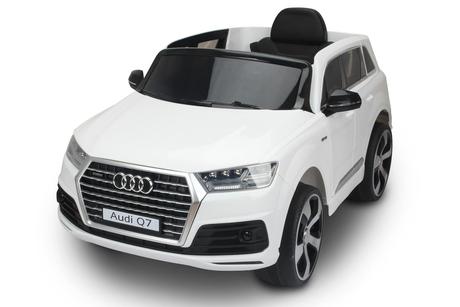 Elektrické autíčko audi q7, biela, eva kolesá, jed,
