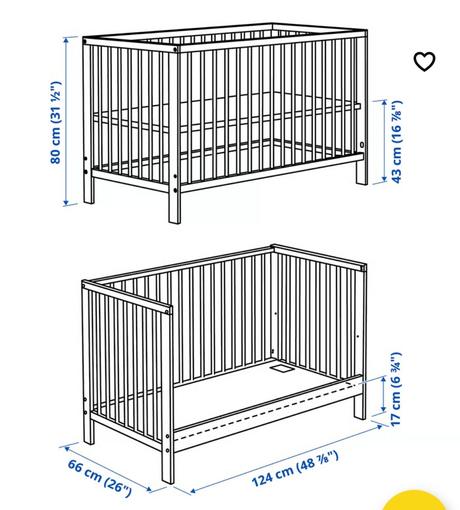 Detská postieľka ikea, šírka (cm): 65,dĺžka (cm): 120
