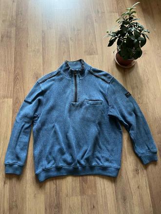 Modrý pánsky sveter/ modrý pánsky pulóver na zips, l