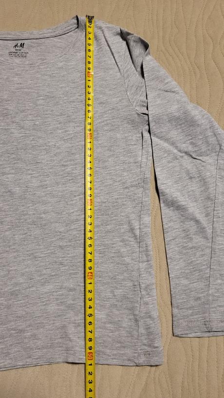 Šedé tričko/nátelník dlhý rukáv velk. 134/140, h&m,134