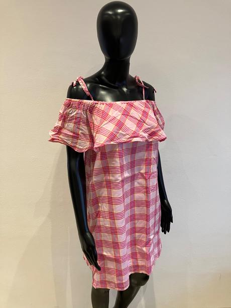 Ružové kockované šaty fb sister (s), s