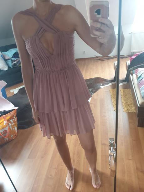 Ružové mini šaty, h&m,38