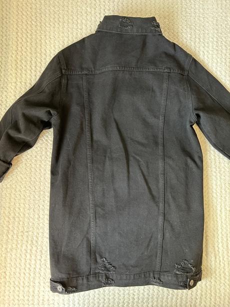 Predĺžená rifľová bundička, s