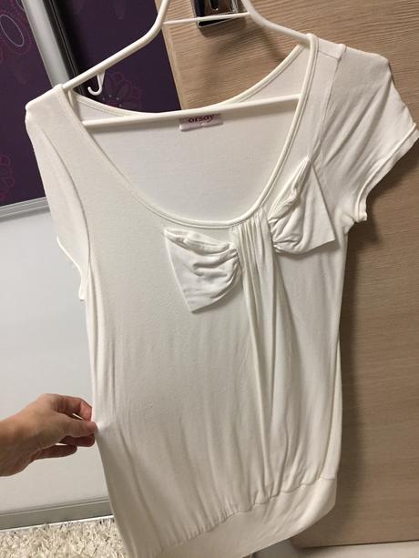 Predlzene tričko s mašlou, orsay,m