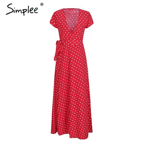 Maxi saty red dots, xl