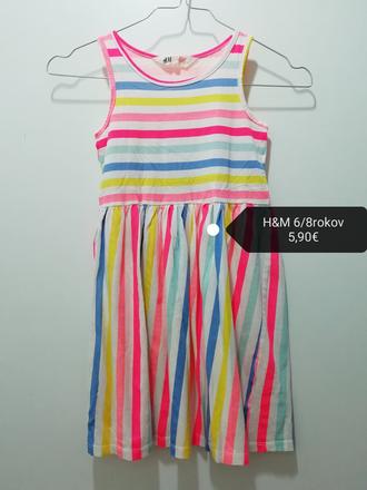 Bavlnené letné farebné šaty, h&m,128