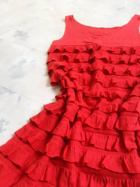 Koralové úpletové šaty, s