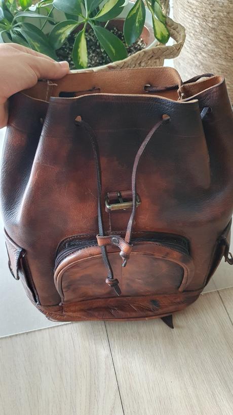 Nádherný kožený handmade batoh,