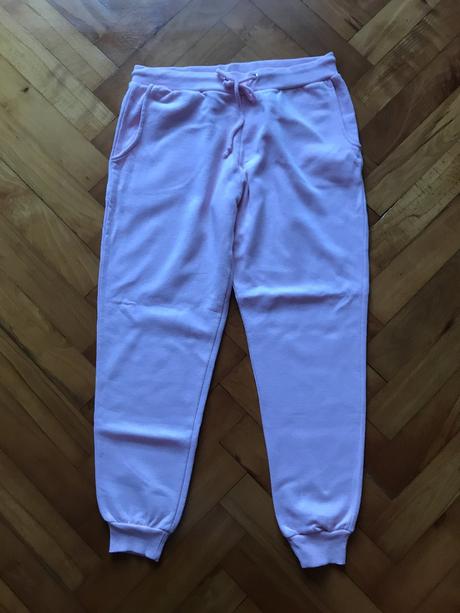 Svetloružové dámske tepláky, l