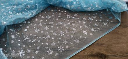 Tyl 150x100 cm - modro strieborný,