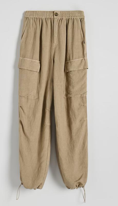 Ľanové cargo nohavice, reserved,l