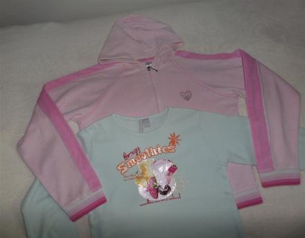 Velúrová mikina veľ.146/152 + tričko, 152