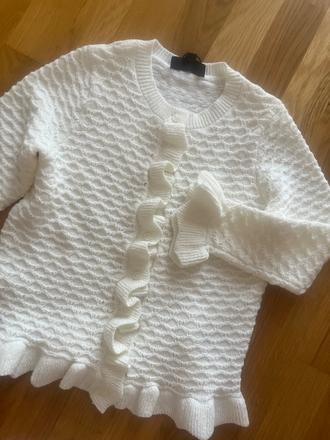 Biely sveter s 3/4 rukávmi zara, zara,s