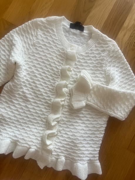 Biely sveter s 3/4 rukávmi zara, zara,s