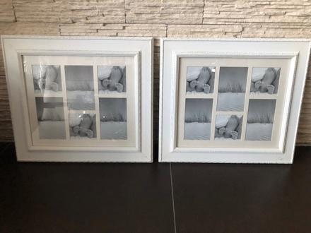 Biely zdobený provance veľký rám na fotky 2ks,