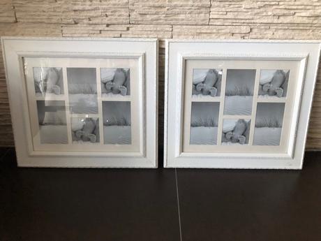 Biely zdobený provance veľký rám na fotky 2ks, 