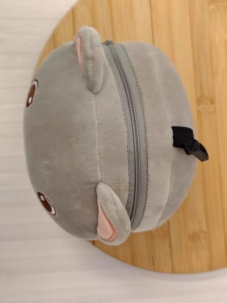 Plyšová sivá cestovná mačička 2v1 albi, 16 cm, 