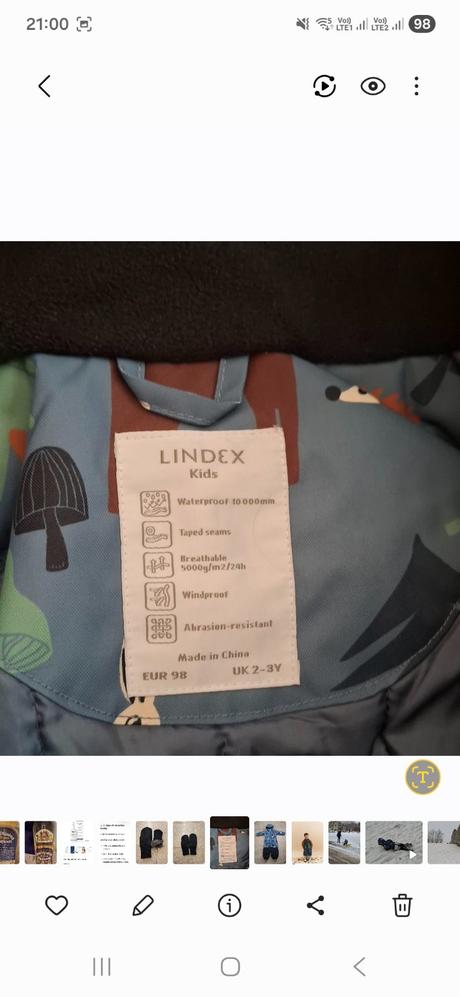 Zimný overal lindex 98, lindex,98