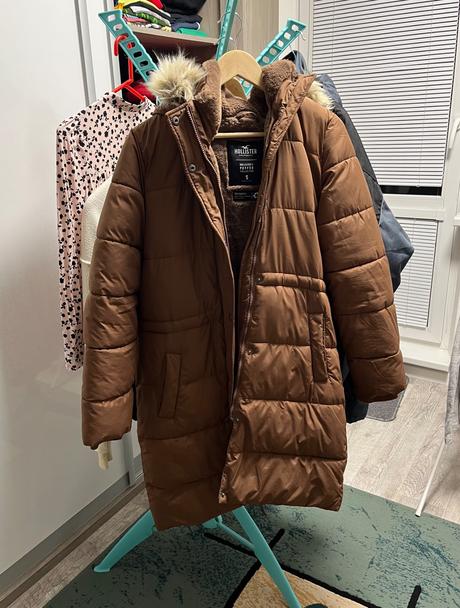 Dlhá zateplená bunda puffer parka, hollister,s