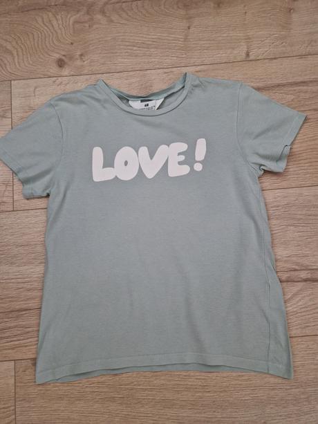 Tricko love zelené h&m 134/140, h&m,134