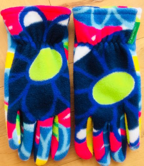 Flísové rukavice, benetton,l