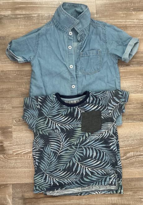 Chlapčenska riflova košela+tričko, 86–98