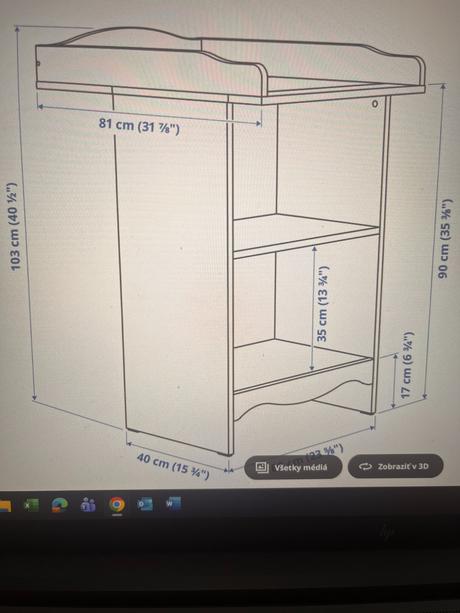 Kvalitný prebalovací pult zn.ikea, 
