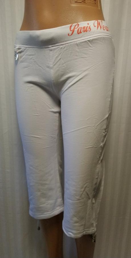 Dámske biele elastické trištvrťáky, kleopatra, m, m