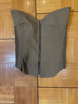 Dámsky khaki korzetový top, zara,xs