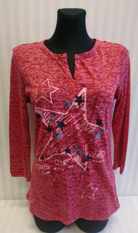 Dámsky bordovo ružový top, motív, laura t., s, s