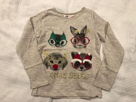 Vianočné tričko, h&m,116