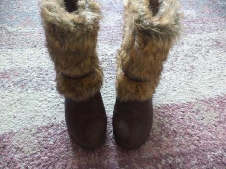 Chlpaté čižmičky na platforme, 40