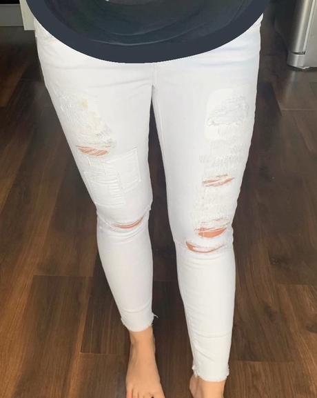 Bílé roztrhane skinny rifle mavi, m