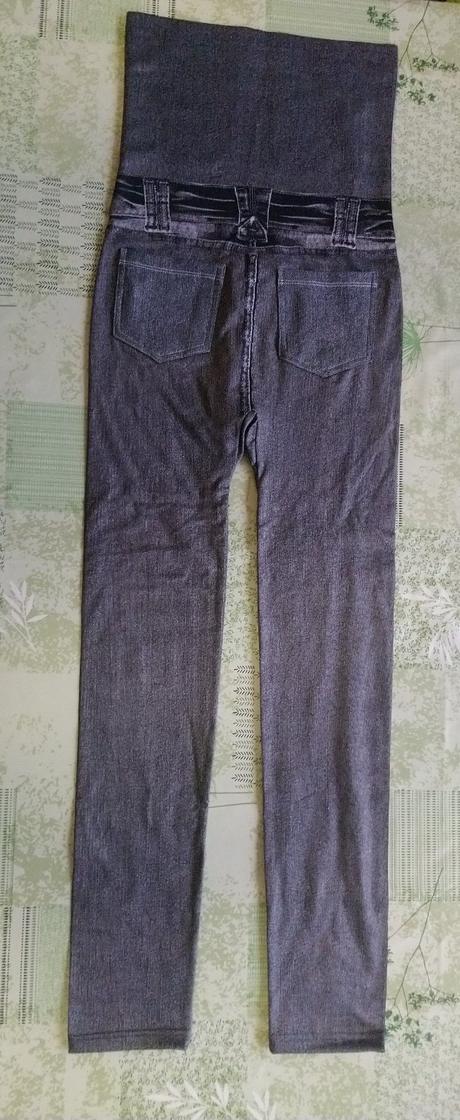 Dámske sivé slim jeggingsy, vysoký pás, s/m, m