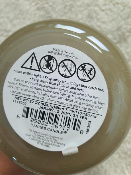 Yankee candle jasmine green tea, 