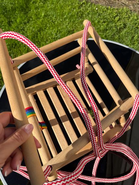 Závesná drevená hojdačka - nová, 