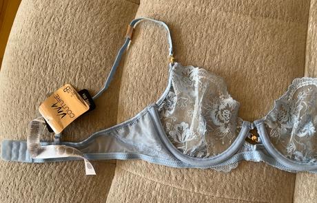 Nová bledomodrá čipkovaná mäkká podprsenka, 80 b, new yorker,80b