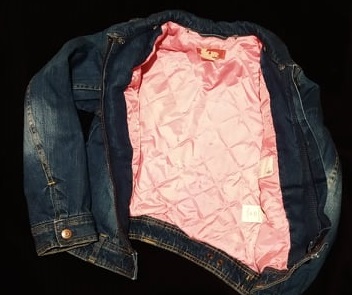 Riflová bundička_zateplená, h&m,146