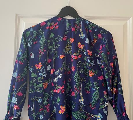 Modré kvetované zavinovacie šaty, prag, l/xl, l