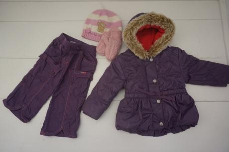 Podšité fialové dievčenské nohavice next, next,80