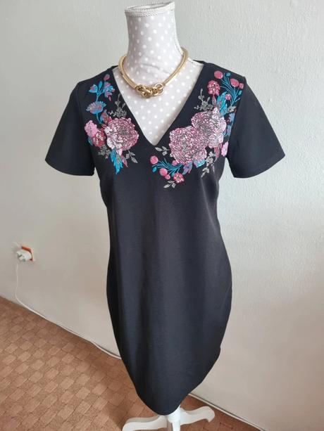 Čierne elastické šaty women 38, 38