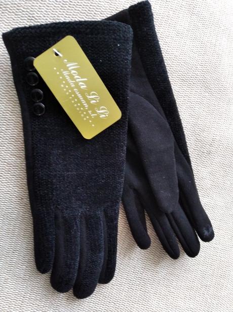 Čierne dámske rukavice, s