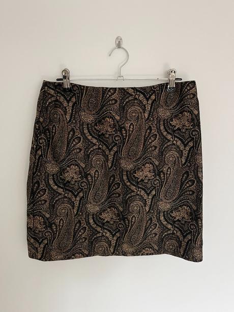 Zlatá čierna elegantná vzorovaná vintage mini, s