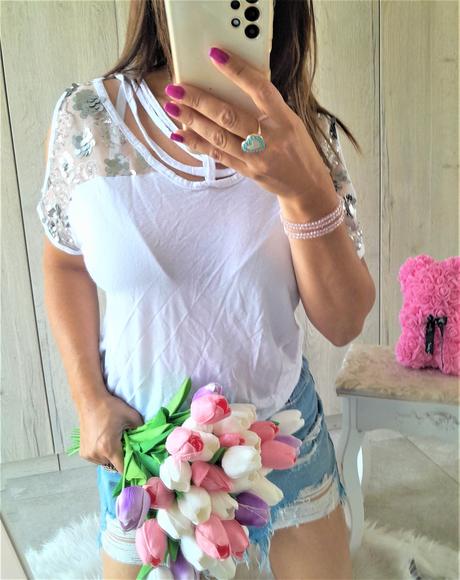 Tričko s flitrami a ozdobami-s/m, s