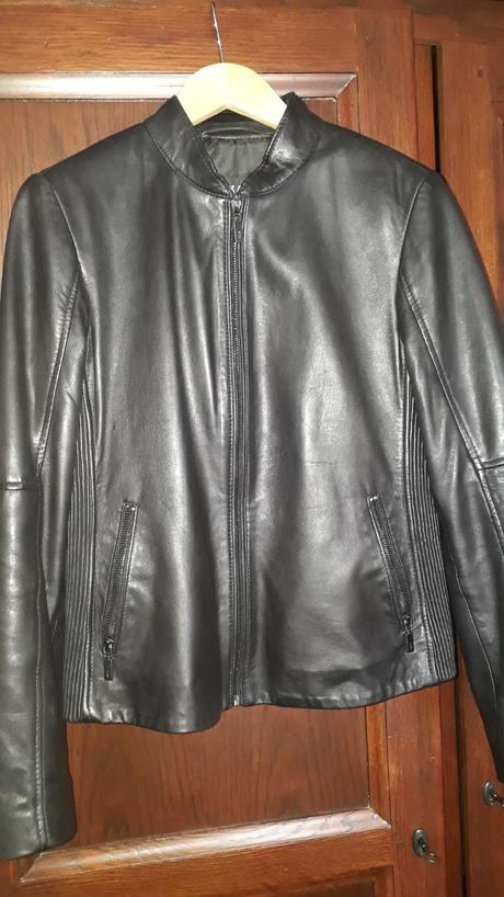 Čierna kožená bunda kara - l, l