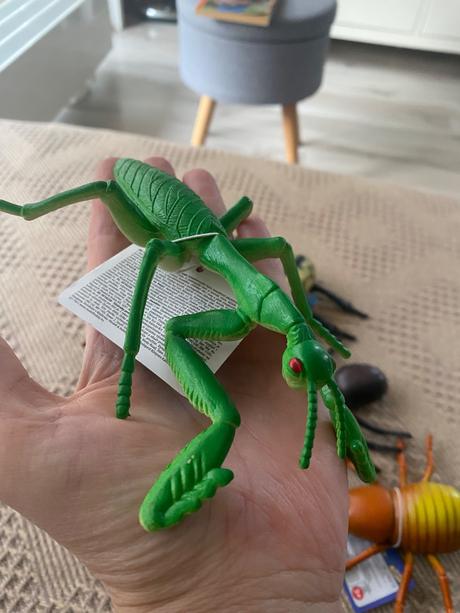 Veľký hmyz chrobák modlivka, dekorácia do záhrady, 