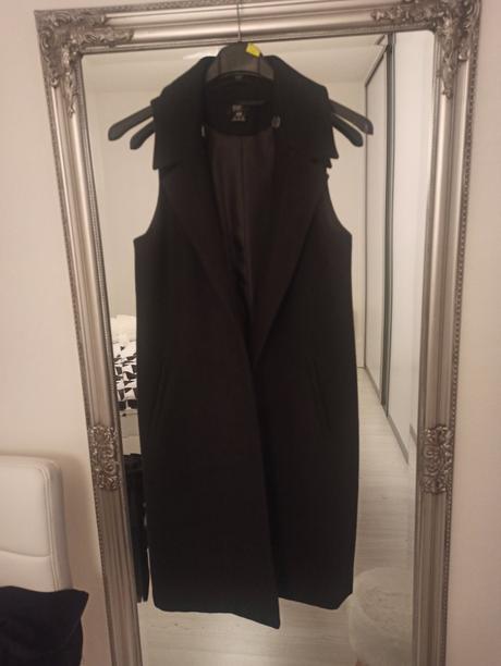 Dlhá flaušová vesta s kožušinkou odnímateľnou, f&f,s