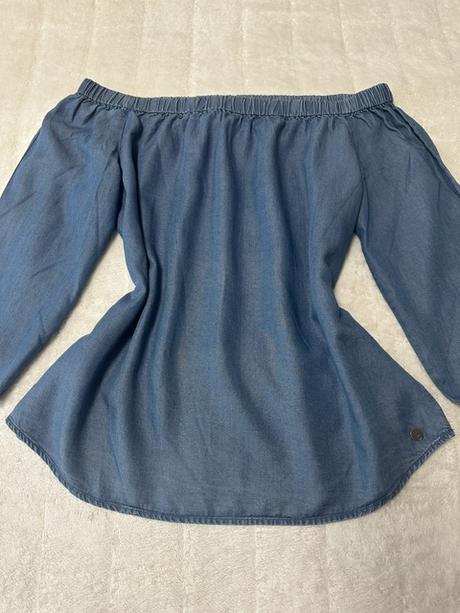 Denim blúzka s odhalenými ramenami zn. only, only,m