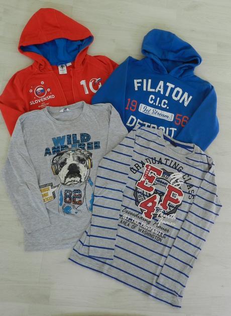 2 mikiny + 2 tričká, takko,146