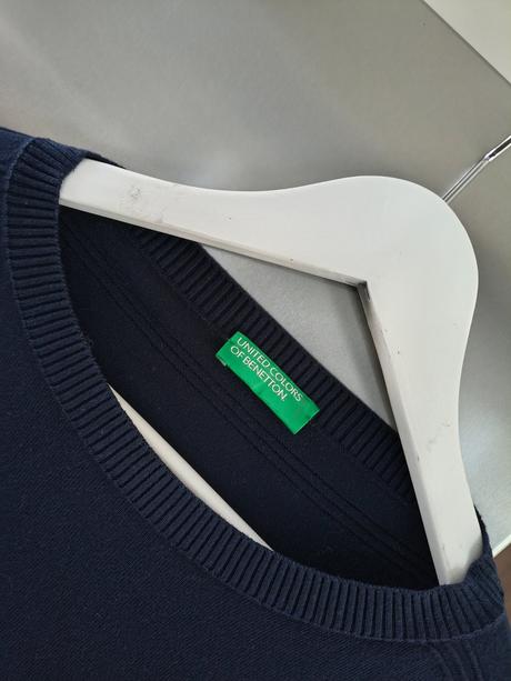 Benetton voľný tenší bavlnený sveter m-l, benetton,m